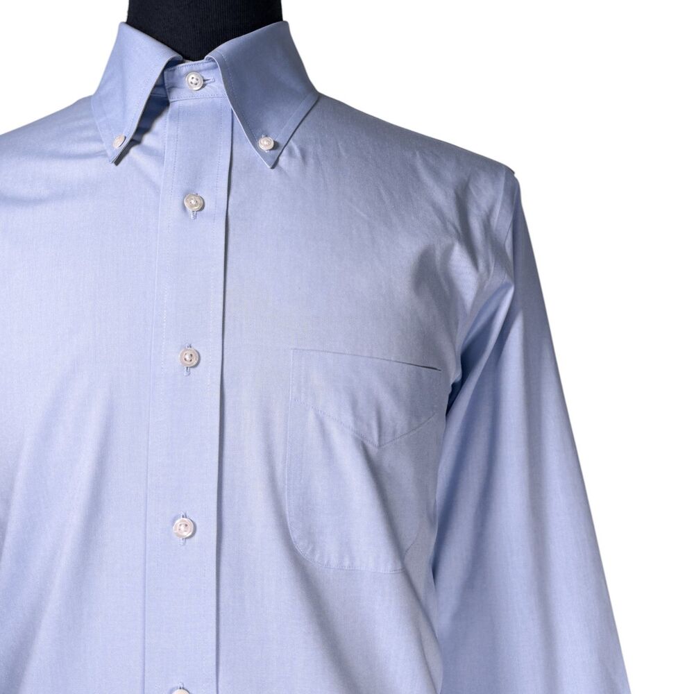 Brooks Brothers Regent Mens Dress Shirt 16 34/35 Blue Button Down Non Iron - Picture 5 of 8